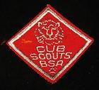 Vintage Boy Scout of America Patch, CUB SCOUTS BSA, Red Diamond, White 