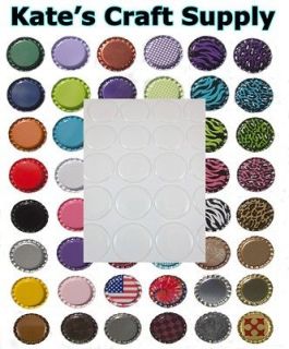 NEW 100 MIX NEW FLAT BOTTLECAPS +100 1 CLEAR EPOXY STICKERS *YOU 