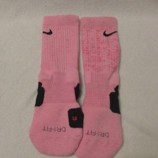 Custom Nike Elite Basketball Socks Pink with Black Stripes Youth Size 