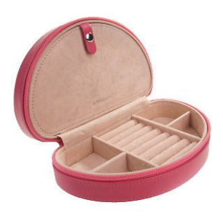 ROWALLAN Half Moon Leather Jewelry Box With Suede Lining