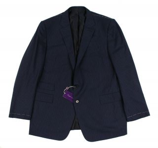  Lauren Purple Label Navy Custom Fit 3 Piece Wool Suit 46 R New $5195