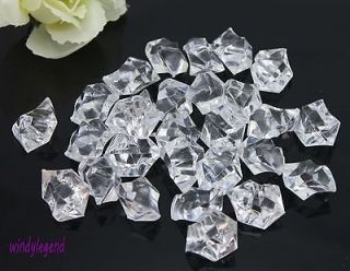 100 Pcs Clear Acrylic Ice Cube Table Scatters Wedding Decorations
