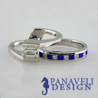 diamond sapphire wedding sets in Engagement/Wedding Ring Sets