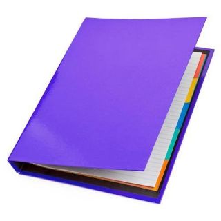 A4 Ring Binders With Coloured Dividers and 10 Sheets of Refilling Pad