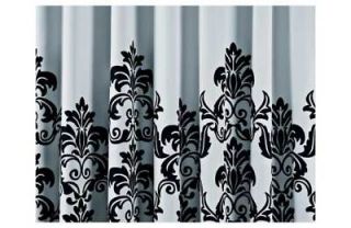 Shower Curtain Black & White Damask Bathroom With Hooks