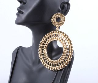   DISKS STYLE 4.25 INCH DROP EARRINGS BASKETBALL MOB WIVES POPARAZZI