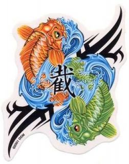 Newly listed One PAIR (2) LUCKY Japanese KOI Fish YIN YANG STICKERS 