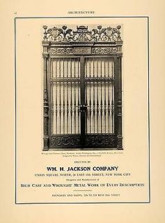   William H Jackson Architecture Decorative Wrought Iron Metal Gate NY