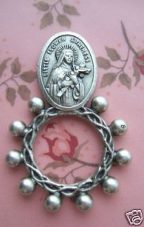Catholic Metal Finger / Ring Rosary ST. THERESE