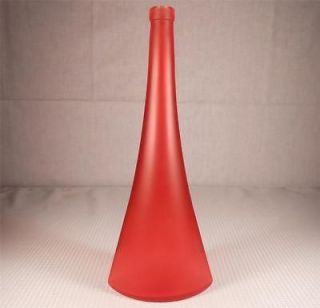 Tall Soft Cranberry Red Glass Wine Liquor Liqueur Decanter Bottle Vase 
