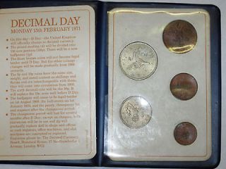 Vintage 1971 Great Britain Decimal Coin Mint set; 5 pc. (2) Nickel/ (3 