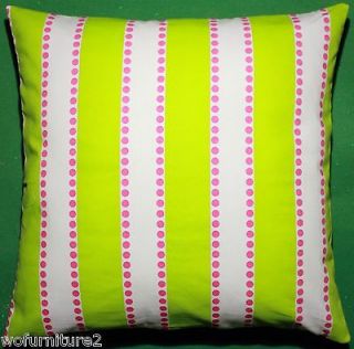 Chartreuse Green & White Striped Decorative Throw Pillow Cover / Case