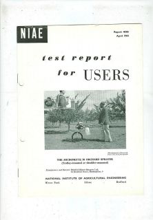 NIAE TEST REPORT   MICRONETTE 26 ORCHARD SPRAYER (1964)