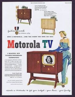 1950 Motorola TV Radio Phonograph combination print ad