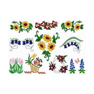 ABC Designs 10 FLOWERS Machine Embroidery Designs Set for 4x4 hoop