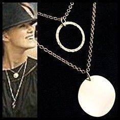 Circle Disc Coin Gold Chain Necklace of Life Love eternity pendant o 