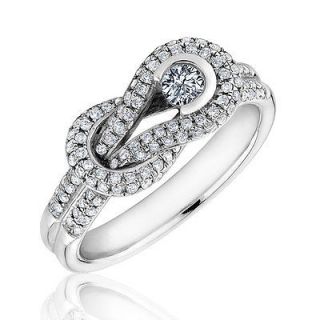 White Gold Everlon� Diamond Knot Ring 1/2ctw