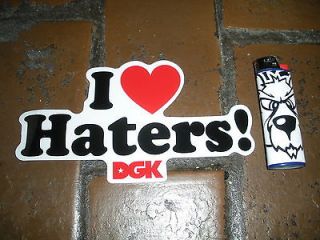 DGK SKATEBOARDS I 3 HATERS! SKATE STICKER LOVE HEART JOSH KALIS 