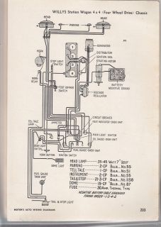 Wiring Diagram Willys Station Wagon 4X4 Chassis, 1952 685, 41 52 