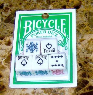 BICYCLE BRAND POKER DICE   5 DICE IN ORIGINAL PACKAGING Cheapest on 