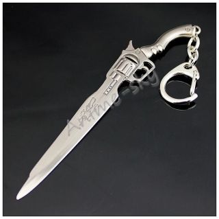 Final Fantasy VIII Gun Sword anime Cosplay Metal key chain ring 