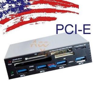   PCIE PCI EXPRESS USB 3.0 2.0 HUB CARD READER SD SDHC MMS XD M2 CF