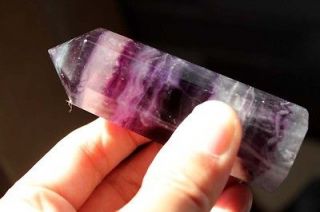 Colorful Fluorite Quartz Natural Crystal 6 sided Point Healing 166g