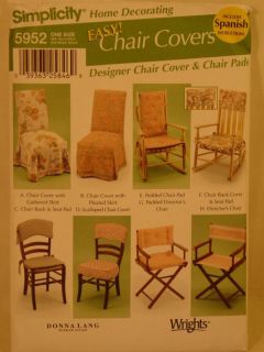 PATTERN 8 CHAIR COVERS PADS ROCKING DIRECTOR DINING.