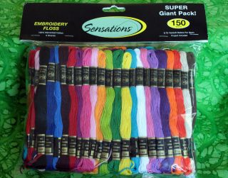   Craft EMBROIDERY FLOSS 100% Cotton Thread Super Jumbo Pack 150 Skein