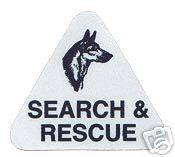 SEARCH AND RESCUE DOG TRIANGLE REFLECTIVE HELMET DECAL
