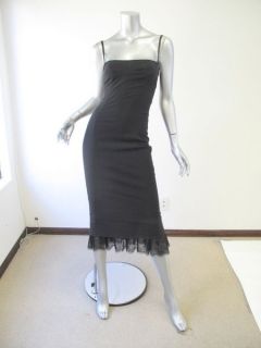 Dolce + Gabbana Sexy Black Lace Hem Cocktail Dress 38