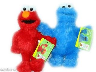 2pc Sesame Street ELMO and COOKIE MONSTER Plush Doll Toy Figure Soft 