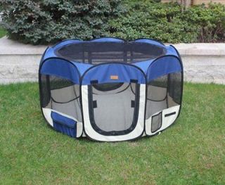 New Small Navy Blue Pet Dog Cat Tent Playpen Exercise Play Pen Soft 
