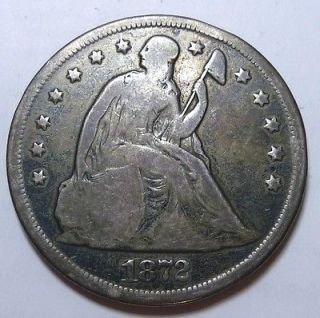 1872 silver dollar in Seated Liberty (1840 73)