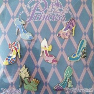 Disney Trading Pins Princess Shoe Booster Pack Of 7. Lot Of Disney 