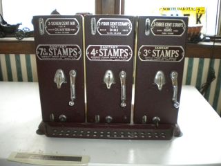 Antique Schermack Postage Stamp Machine w/Key/Dispense​r/Ex. Cond 