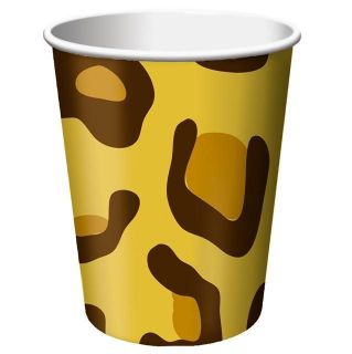 Leopard Print Party Paper Hot/Cold Cups x 8