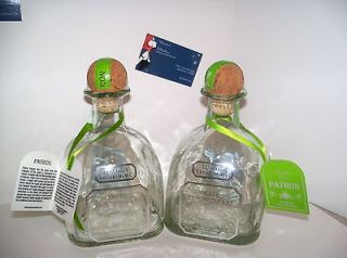 Empty SILVER PATRON Tequila BOTTLES 750 ml MEDIUM Bottle w/TAGS