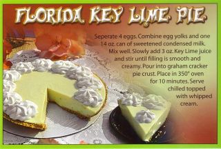 Florida Key Lime Pie Recipe Vintage Unused Postcard