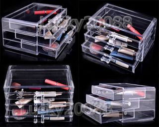 Acrylic 3 Drawers Jewelry Storage Cosmetic Organizer Makeup case#04 