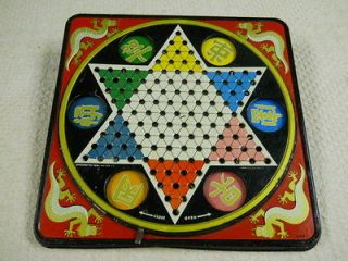 Vintage Metal J. Pressman Co. Chinese Checkers Board Game 