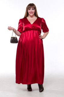   Exquisitely Draped Surplice wrap Bodice Plus Size Maxi Evening Dress