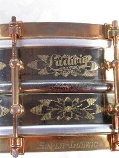 RARE DRUM 1920s LUDWIG & LUDWIG of CHICAGO 5X14 BLACK BEAUTY SUPER 