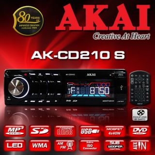 AKAI AK CD210S CD DVD Player MP3 USB AM FM SD Aux In Car Stereo Audio