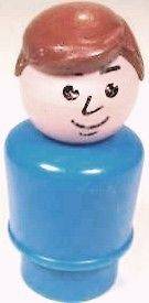   FISHER PRICE LITTLE PEOPLE DOLLHOUSE BLUE PLASTIC DAD MAN DOLL FIGURE
