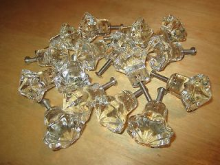24 Star shaped crystal glass cabinet knobs, pulls cabinet hardware