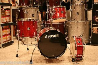 Sonor Safari Drum Shell Set Red Galaxy Sparkle 16x16bd w/riser,10x8,1 