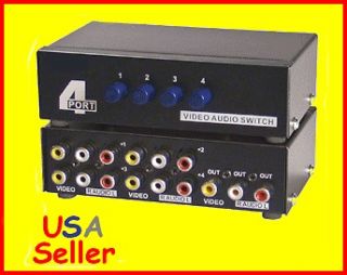 RCA 4X1 4 In 1 Out 4 Way Port Audio Video Switcher Switch Selector Box