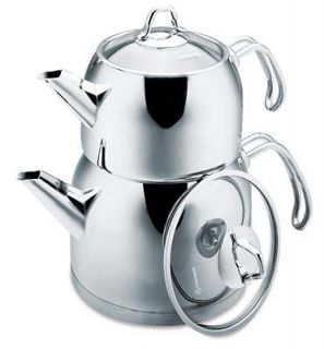 Korkmaz A105 Provita Turkish Tea Pot Set Teapot Stainless Caydanlik 