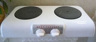 VINTAGE Westinghouse Portable 2 Burner Elect Stove Porcelai​n Like 